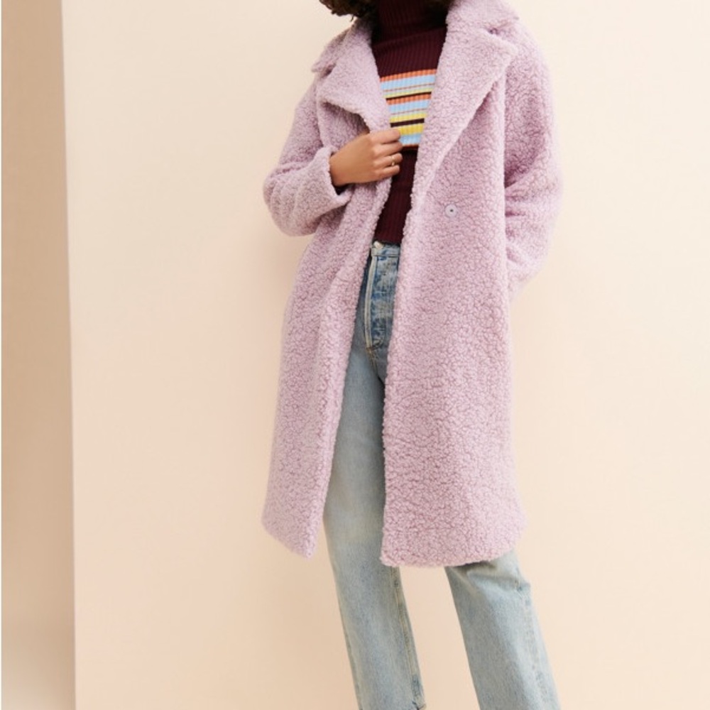 Sadie & Sage Lavender Teddy Jacket Plush Oversized Cozy